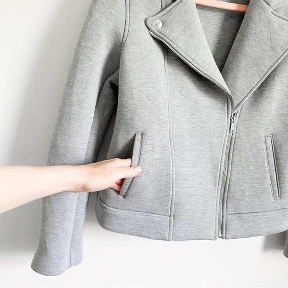 Old Navy Gray Soft Padded Moto Jacket sz Small - Picture 3 of 8